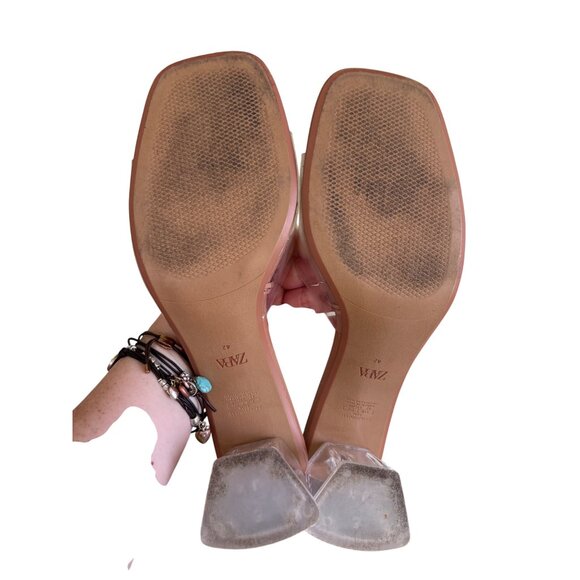 Zara Womens Clear Strap Square Toe Mule Heels Size 11.5 - Picture 11 of 11